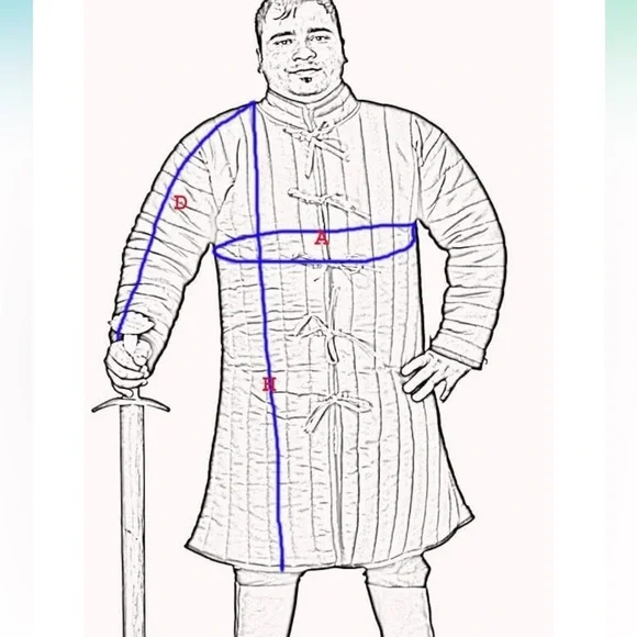 Gambeson Quilted Costumes Padded Armor for Renaissance and Cosplay for medievals - Picture 4 of 5